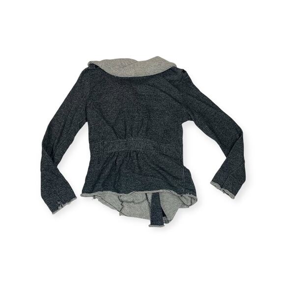 Blanc Noir asymmetrical jacket women's small gray grunge moto waterfall distress - Picture 2 of 12